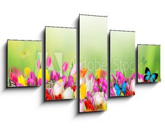 Obraz 5D ptidln - 125 x 70 cm F_GS78579021 - Beautiful bouquet of tulips.