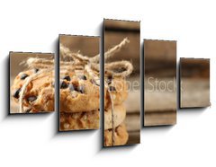 Obraz 5D ptidln - 125 x 70 cm F_GS78640228 - Tasty cookies on rustic wooden background