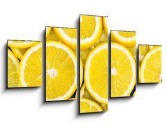 Obraz 5D ptidln - 125 x 70 cm F_GS79134389 - Lemon slices background