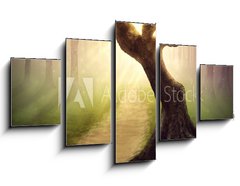 Obraz 5D ptidln - 125 x 70 cm F_GS79255911 - Forest pathway - Lesn cesta