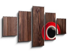 Obraz 5D ptidln - 125 x 70 cm F_GS80745295 - Coffee cup on wooden table background