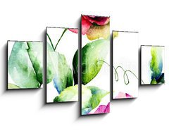 Obraz 5D ptidln - 125 x 70 cm F_GS83697132 - Seamless wallpaper with spring flowers