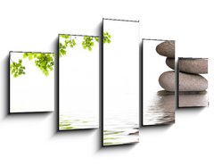 Obraz 5D ptidln - 125 x 70 cm F_GS84012048 - bannire zen, galets et feuilles drable
