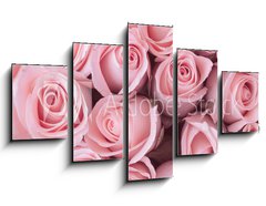 Obraz   pink rose flower bouquet vintage background, 125 x 70 cm