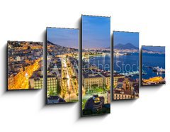 Obraz   Naples, Italy, view of the bay and Vesuvius Volcano by night, from Posillipo, 125 x 70 cm