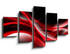 Obraz 5D ptidln - 125 x 70 cm F_GS87077837 - Creative Art Red Light Fractal Waves Abstract Background