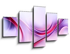 Obraz 5D pětidílný - 125 x 70 cm F_GS87209773 - Purple Abstract Waves Art Composition Background
