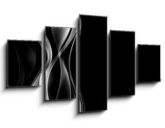 Obraz 5D ptidln - 125 x 70 cm F_GS87644944 - abstrakcyjne srebrne fale czarne to
