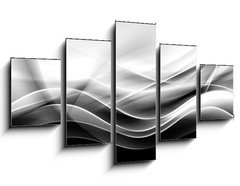 Obraz 5D ptidln - 125 x 70 cm F_GS88547506 - creative abstraction black and white wave background