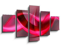 Obraz 5D ptidln - 125 x 70 cm F_GS88611581 - pink red wave background