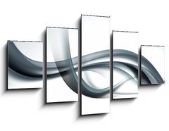 Obraz 5D ptidln - 125 x 70 cm F_GS89350851 - gray wave background abstract design