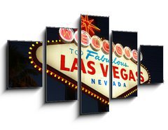 Obraz ptidln 5D - 125 x 70 cm F_GS9049386 - Welcome To Las Vegas neon sign at night - Vtejte v Las Vegas neonov npis v noci