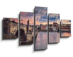 Obraz 5D ptidln - 125 x 70 cm F_GS91621978 - Prague. Image of Prague, capital city of Czech Republic, during beautiful sunset.