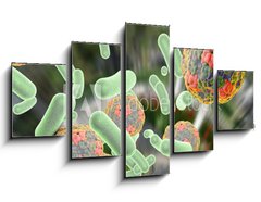 Obraz 5D ptidln - 125 x 70 cm F_GS92014317 - Bacteria and viruses (Hepatitis A virus) on colorful background. Medical background. Healthcare background