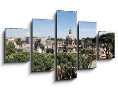 Obraz   The part of old town and Roman ruins in Rome, 125 x 70 cm