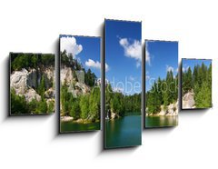 Obraz ptidln 5D - 125 x 70 cm F_GS9646952 - Emerald lake-National park of Adrspach rocks-Czech Rep.