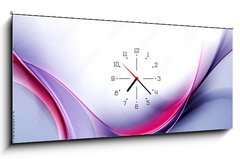 Obraz s hodinami 1D panorama - 120 x 50 cm F_AB100035774 - Awesome Abstract Blue Purple Wave Design - Úžasný abstraktní modrý fialový vlnový design