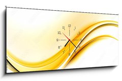 Obraz s hodinami 1D panorama - 120 x 50 cm F_AB100723495 - Awesome Abstract Yellow Wave Design - ڞasn abstraktn design lut vlny