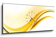 Obraz s hodinami 1D panorama - 120 x 50 cm F_AB100723495 - Awesome Abstract Yellow Wave Design