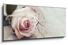 Obraz s hodinami   Vintage Rose, 120 x 50 cm