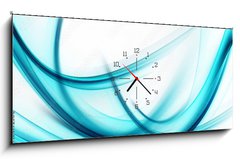 Obraz s hodinami 1D panorama - 120 x 50 cm F_AB104192580 - Abstract Blue Wave Background Design