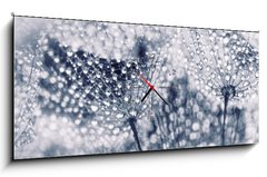 Obraz s hodinami 1D - 120 x 50 cm F_AB104898301 - Plant seeds with water drops - Semena rostlin s vodními kapkami