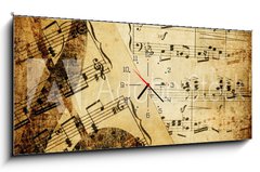 Obraz s hodinami   vintage musical background, 120 x 50 cm