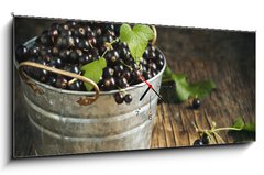 Obraz s hodinami   Blackcurrant, 120 x 50 cm