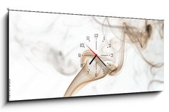 Obraz s hodinami 1D panorama - 120 x 50 cm F_AB109570155 - Abstract colored smoke from aromatic sticks.