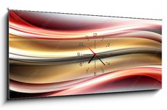 Obraz s hodinami 1D panorama - 120 x 50 cm F_AB109610245 - Modern Shiny Abstract Wave Design