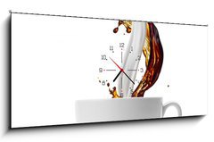 Obraz s hodinami   coffee and milk, 120 x 50 cm
