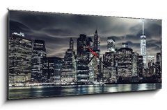 Obraz s hodinami   Dark night rises, 120 x 50 cm