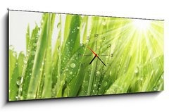 Obraz s hodinami 1D panorama - 120 x 50 cm F_AB12049688 - Drops - Kapky