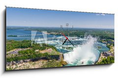 Obraz s hodinami 1D panorama - 120 x 50 cm F_AB121465615 - Aerial view of Niagara horseshoe falls. Ontario Canada