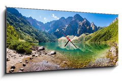 Obraz s hodinami 1D panorama - 120 x 50 cm F_AB121557249 - Panorama Morskiego Oka