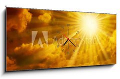 Obraz s hodinami 1D panorama - 120 x 50 cm F_AB12254744 - soleil biblique