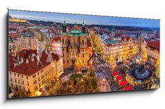 Obraz s hodinami 1D panorama - 120 x 50 cm F_AB123780086 - Panorama of Old Town of Prague at Christmas time.