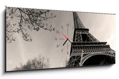 Obraz s hodinami 1D panorama - 120 x 50 cm F_AB12799102 - Tour Eiffel -  Eiffel Tower