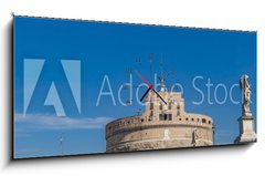 Obraz s hodinami 1D panorama - 120 x 50 cm F_AB128550149 - Sant Angelo Bridge in Rome