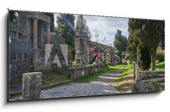 Obraz s hodinami 1D - 120 x 50 cm F_AB133093356 - Ruins of Pompeii, Naples Italy - Ruiny Pompej, Neapol Itlie