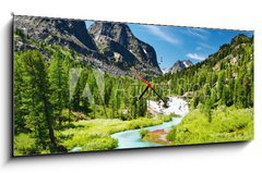 Obraz s hodinami 1D panorama - 120 x 50 cm F_AB13388404 - Mountain view - Horský výhled