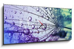 Obraz s hodinami 1D panorama - 120 x 50 cm F_AB146436696 -  dandelion flower background