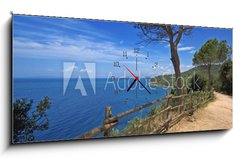 Obraz s hodinami 1D panorama - 120 x 50 cm F_AB14698230 - Toscana, passeggiata sul mare