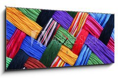 Obraz s hodinami 1D panorama - 120 x 50 cm F_AB14721611 - Embroidery threads