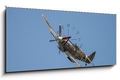 Obraz s hodinami 1D panorama - 120 x 50 cm F_AB149753196 - spitfire in the skies