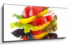 Obraz s hodinami 1D panorama - 120 x 50 cm F_AB15196613 - Vegetables sandwich.