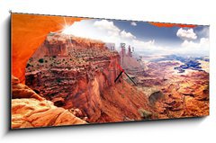 Obraz s hodinami 1D panorama - 120 x 50 cm F_AB15265082 - Heavenly view of world