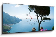Obraz s hodinami   Amalfi coast view, 120 x 50 cm