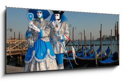 Obraz s hodinami 1D panorama - 120 x 50 cm F_AB15472717 - Carnevale di Venezia