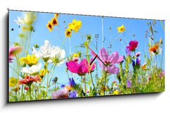 Obraz s hodinami 1D panorama - 120 x 50 cm F_AB157514845 - Blumenwiese